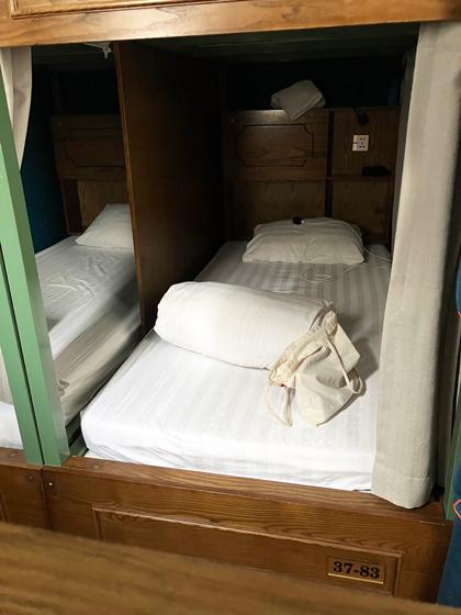 My hostel bed in Hanoi