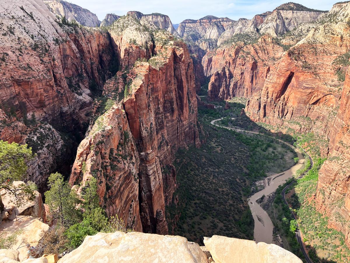 View into Zion Canyon from Angels Landing